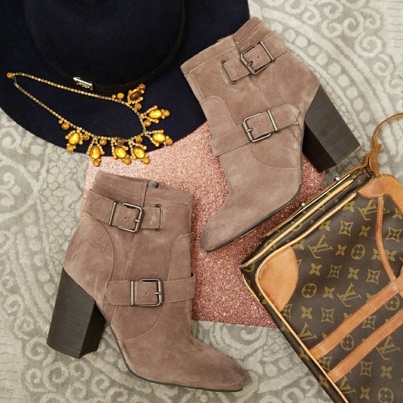 Vince Camuto Shoes - Vince Camuto Simlee brown suede buckle boots 9.5
